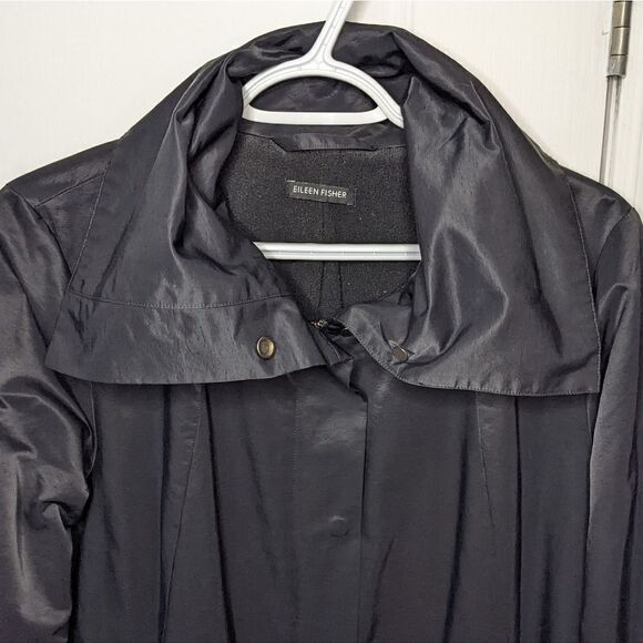 Eileen Fisher Stand Collar black Coat Small @B - Picture 6 of 9